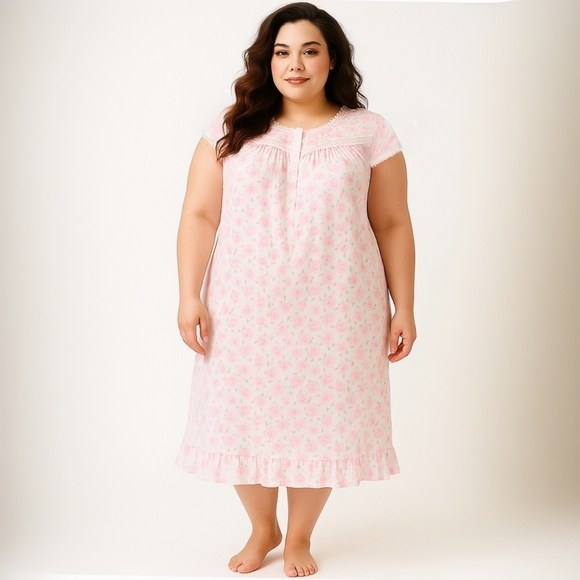 Romantic Eileen West Pink Rose Modal Waltz Nightgown - Picture 10 of 10